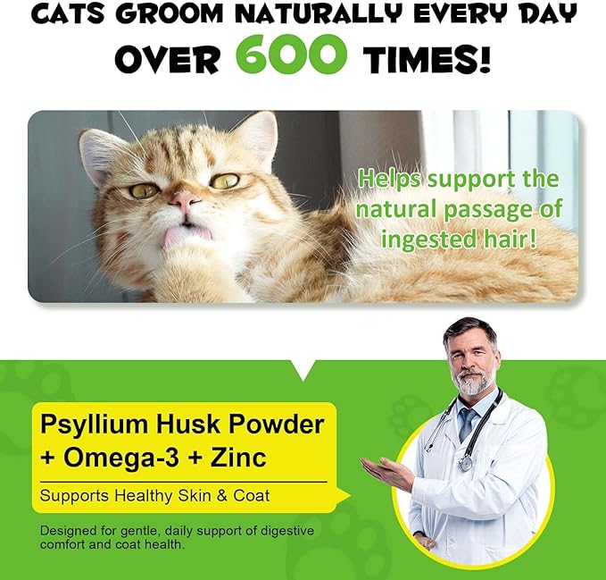 Hairball Control Cat Treats - Cat Hairball Remedy & Relief for Cats - Cat Hairball Control with Psyllium Seed Husk and Vitamins, Promotes Skin & Coat, Digestive, Urinary Health (1 Pack 100g)