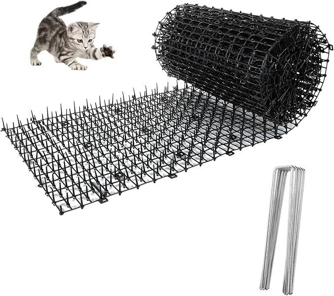 Cat Scat Mat with Spikes 12in x 13ft Scat Mats for Cat Indoor, Cats Scats Mats Anti-Cats Deterrent Mat Prickle Strips Home Spike Deterrent for Outdoor Garden Window Sofa, Black