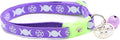 Wicca Cat Collar with Occult Charm & Bell | Witch’s Familiar Cat Collar | Witch Kitten Collar Charms | Glow in The Dark | Safety Breakaway Collar (Large(10lbs & Up), Solid Purple)