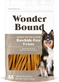 Wonder Bound Peanut Butter Flavor Dog Twist Sticks - 55 Count - Rawhide-Free Dog Treats, Dental Health Chews for Plaque & Tartar Control, Easy to Digest, Long-Lasting