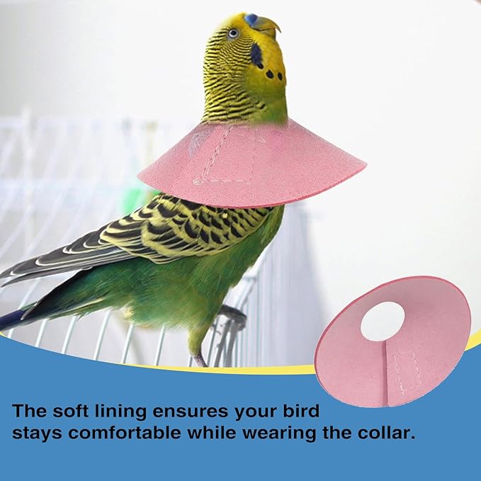 4Pack Bird Cone Collar, Anti-Grab Feather Plucking Wound Healing Safety Elizabethan Collar, Protective Recovery Cones for Budgerigar Cockatiel Lovebirds Cockatoo Parrots (XS)