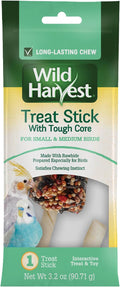 Wild Harvest Treat Stick with Tough Core for Small and Medium Birds, 1 oz Count, 100% Edible Interactive Treat and Toy Made with Rawhide Prepared Especially for Birds (Pack of 6)