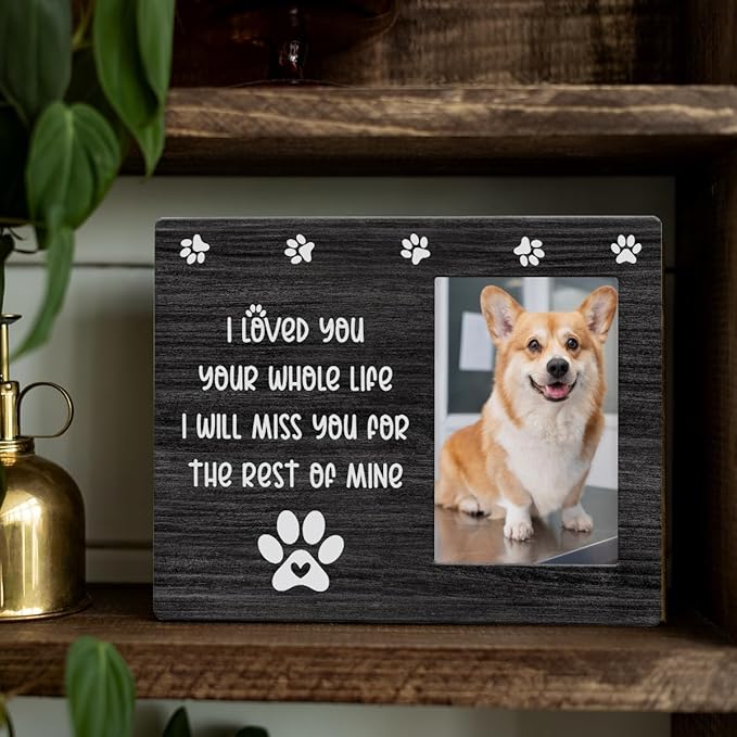 IAXIC Pet Memorial Gifts for Dogs, Cat Loss Of Cat, Sympathy Gift Picture Frame, Gifts, Remembrance Dog Photo Frame Wall Desk Shelf Table Decor