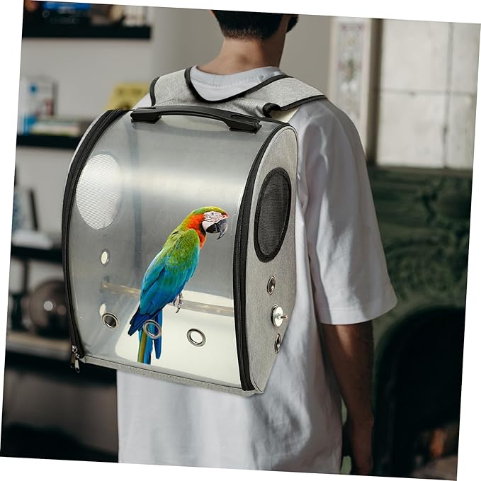 Yardwe Bird Carrier for Travel Parrot Backpack with Window Comfortable Pet Bird Cage Bag