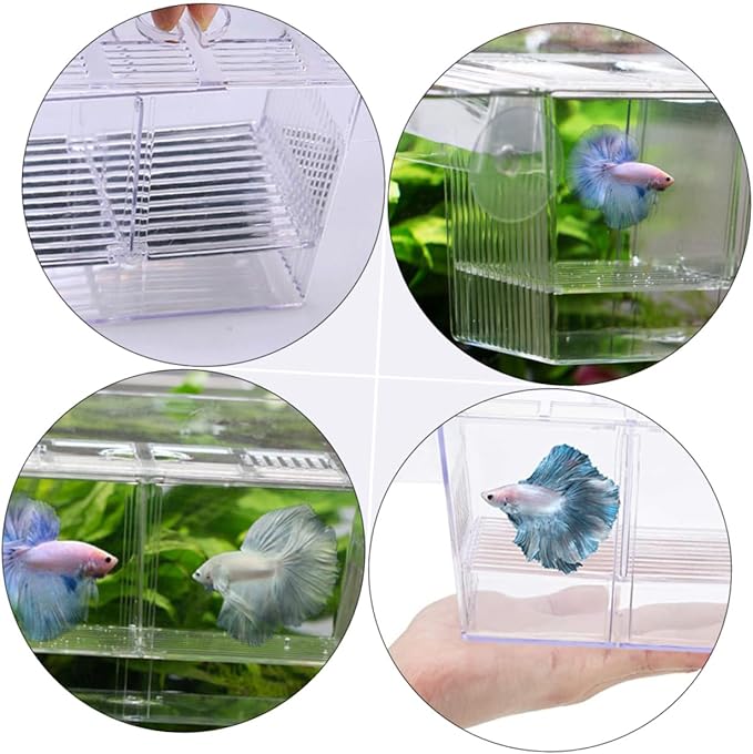 balacoo Portable Fish Tank Fish Breeding Box for Aquarium Floating Breeding Box Suction Cup Incubation Container Breeder
