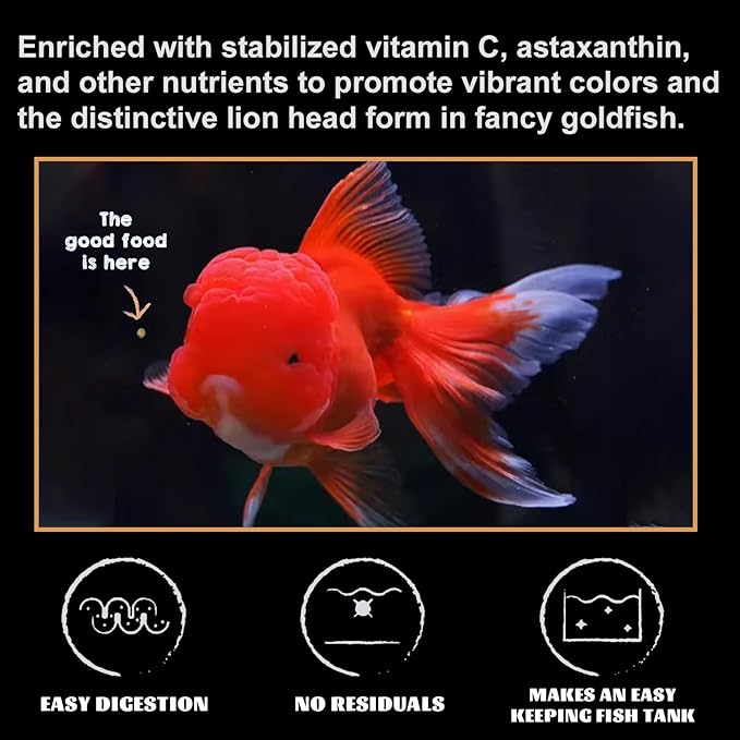 Bubble Magus Sinking Goldfish Food, Color Enhancing, Balanced Diet, All Natural Ingredients, Clear Water Formula, Slow Sinking Gold Fish Pellets, Goldfish Ultra Color （2oz）