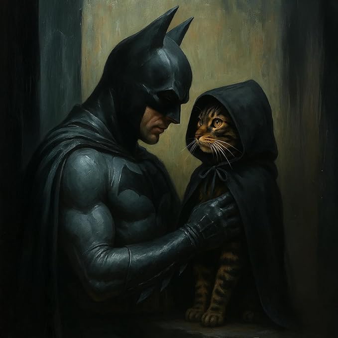 Black Bat Cat Mask and Cloak Costume for Indoor Cats, Funny Superhero Pet Outfit for Christmas, Cosplay, Parties and Photoshoots, Hooded Cape for Cats – Big Size