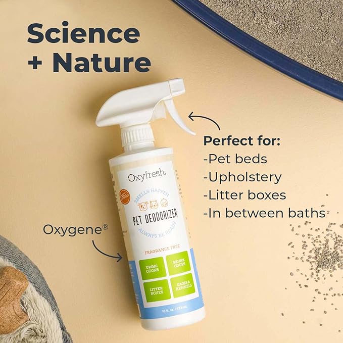 Oxyfresh Extra Strength Dog and Cat Odor Eliminator for Home Spray - Finally Say Goodbye to Stinky Odors - Gently Neutralizes at the Source - Works on Contact - Upholstery & Auto - Safe