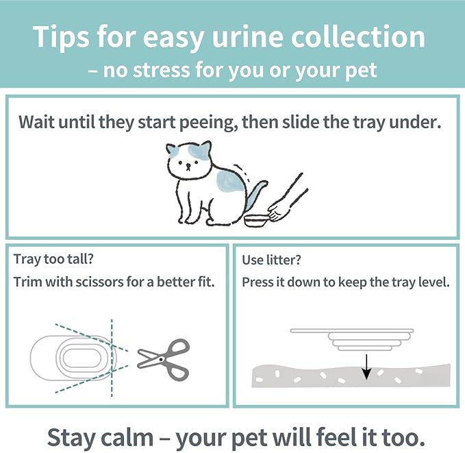 Pet Urine Collection - Cat Urine Sample Tray (6-Pack) Disposable Paper Clean Catch for Cats & Small Dogs - Midstream Slide-Under - No Special Litter Required - Made in Japan