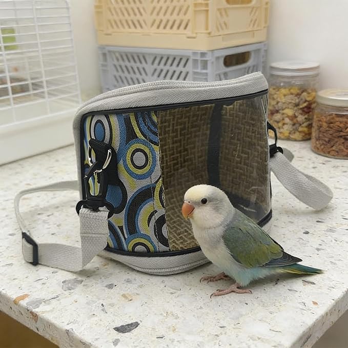 Lovebirds Carrying Bag - Clear Window Pouch, Parrot Travel Tote, Trainer Volunteer Gear, Animal Lover Accessory | Lightweight Lovebirds Carrying Bag with Transparent Window for Outdoor Short Trips