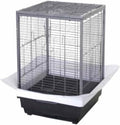 Spacious Metal Bird Cage with Pull-Out Tray, Carry Handles, Transparent Cups, Wooden Perches, Easy to Clean Bird Cage for Parakeets, Canaries, Cockatiels, Lovebirds, Conures, Budgies, 45x45x60cm