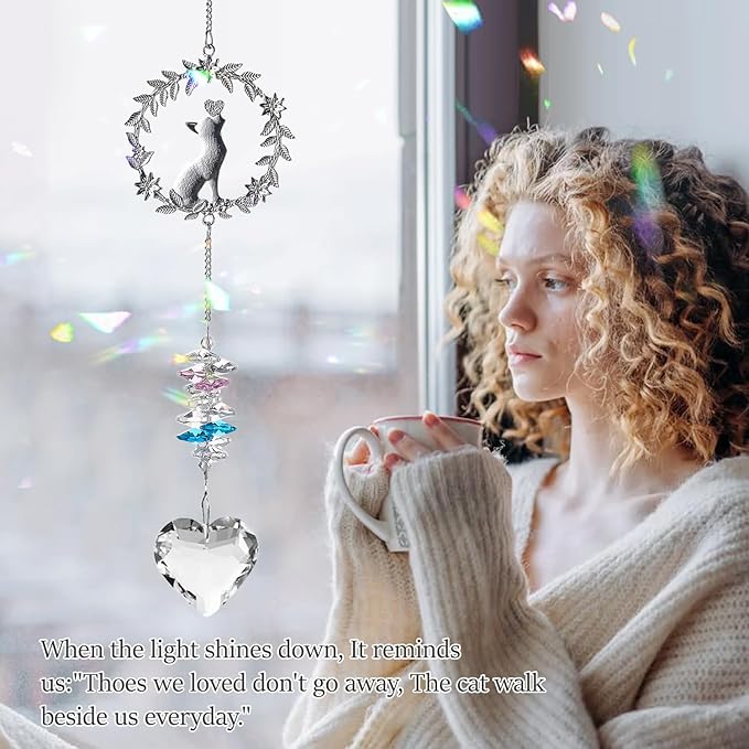 Cat Memorial Suncatcher Gifts, Thoughtful Pet Sympathy for Remembrance Bereavement Grief Bereavement Miscarriage