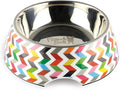 French Bull 12 oz. Pet Bowl, 2 Piece - Dog, Cat, Feeder, Nonslip, Stainless Steel, Raised - Ziggy White