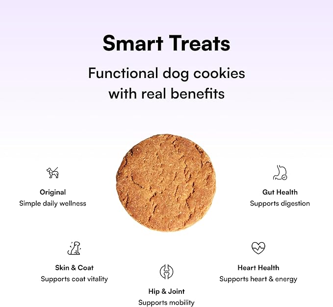 Pawco Dog Treats, Skin & Coat – Supports Skin Barrier & Coat Shine – Crunchy Dog Cookies with Omega-3 & DHA, Peanut Butter & Apple – Functional & Healthy Rewards for Dogs – Magic Cookie – 8.8oz