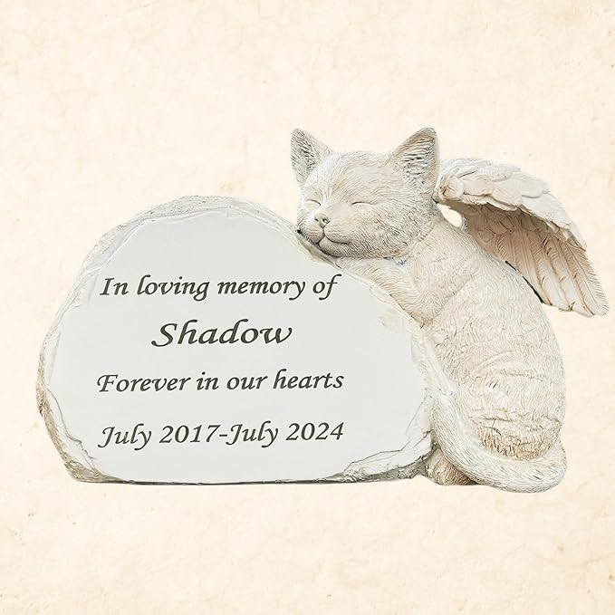 Personalized Cat Memorial Stone: A Timeless Tribute to a Beloved Feline Friend, Cat Commemorative Gifts Can be Engraved with Any Text.