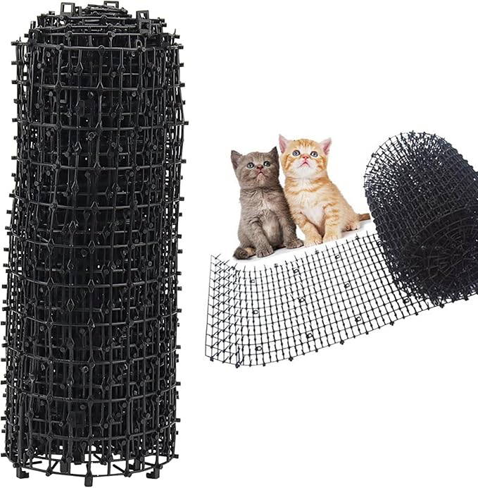 Scat Mat Indoor for Cats with Spikes, 6.5ft Prickle Strips Network Digging Deterrent Mat for Sofas, Window Sills, Gardens, Vegetable Gardens, Fence