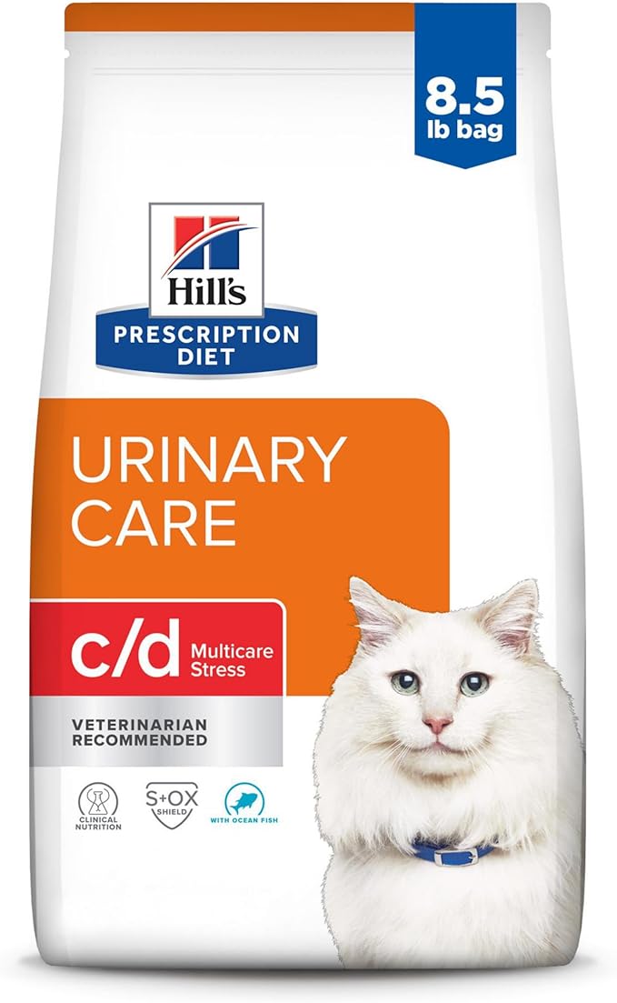 Hill's Prescription Diet c/d Multicare Stress Urinary Care Ocean Fish Flavor Dry Cat Food, Veterinary Diet, 8.5 lb. Bag