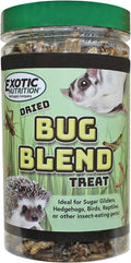 Bug Blend - Healthy High-Protein Dried Insect Treat - Crickets, Mealworms, Grasshoppers - Sugar Gliders, Hedgehogs, Squirrels, Chickens, Skunks, Opossums, Marmosets, Parrots, Birds (3.4 oz.)
