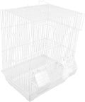 Generic Portable Metal Bird Carrier Cage for Parakeets Cockatiels and Birds Lightweight Travel Cage with Enhanced Airflow Wire Construction Stylish White Design for Home and Outdoor Use