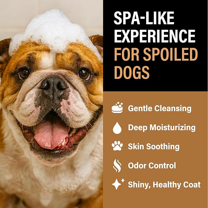 Dog Shampoo for Sensitive Skin - Gentle Natural Dog Wash for Odor Control - Oatmeal Shampoo for All Dogs & Puppies - 8fl oz (Cranberry Spice)