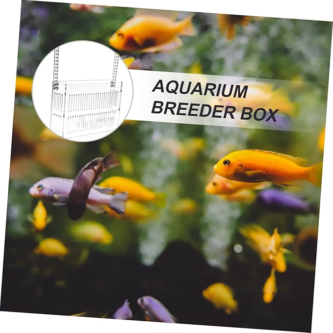 Acrylic Fish Breeding Box for Aquarium Live Pea Fish Tank Divider Incubator Hanging Hook