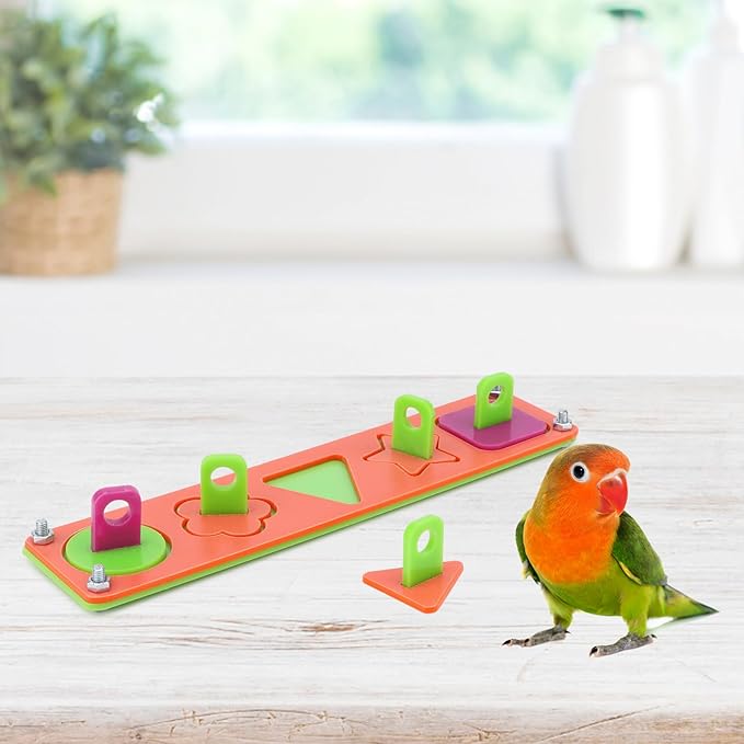 Hypeety Bird Intelligence Training Toy Puzzle Building Blocks for Parrot Budgies Parakeet Cockatiel Conure Cage Toy
