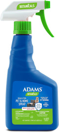 ADAMS Botanicals Flea & Tick Pet & Home Spray, Flea Spray for Dogs, Cats, Puppies, & Kittens, Indoor Home Treatment, Kills Fleas & Ticks on Pet Bedding and Furniture, 16 oz