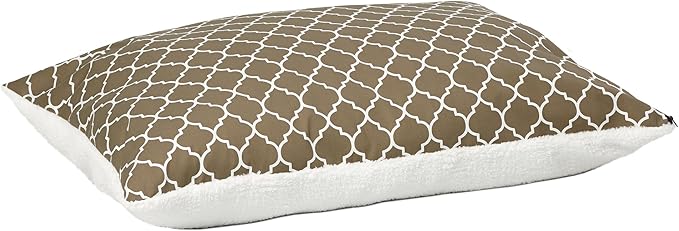 MidWest Homes for Pets Quiet Time Teflon Brown Pillow Dog Bed 36x27, 27 x 36, Medium Dog Breed, Brown Geometric Pattern