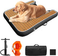 Inflatable Dock Platform for Dog, Large Dog Float Floating Ladder Up to 200 lbs Dogs Water Ramp, Non-Slip PVC with Boat Ramp for Pool, Dock, & Lake