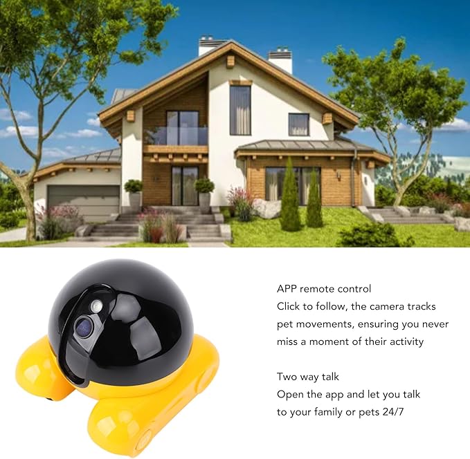 EBTOOLS Home Security Camera, 1080P HD Dual Lens WiFi Indoor Pet Camera with 2 Way Talk and Motion Detection, for Elderly Dog Cat Monitor (256G)