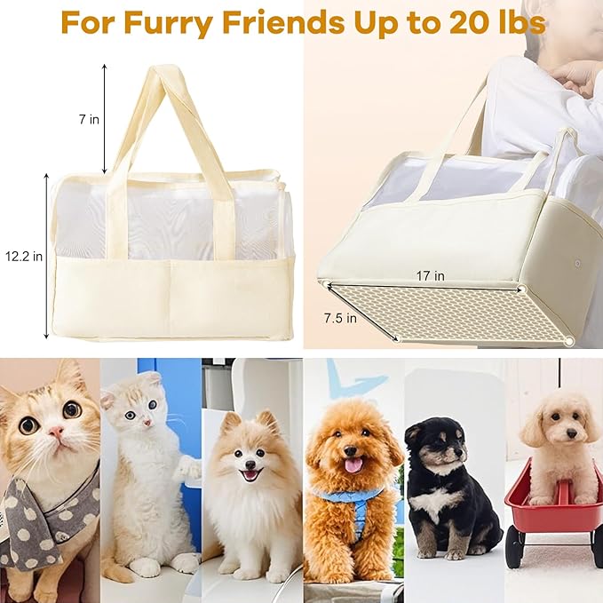 Dog Purse Carrier for Small Dogs - Pet Carrier for Cat, Soft Sided Dog Carrier for Small Animals,Collapsible Breathable Lightweight Pet Carrier Sling for Outing Travel Vet-Sky Blue