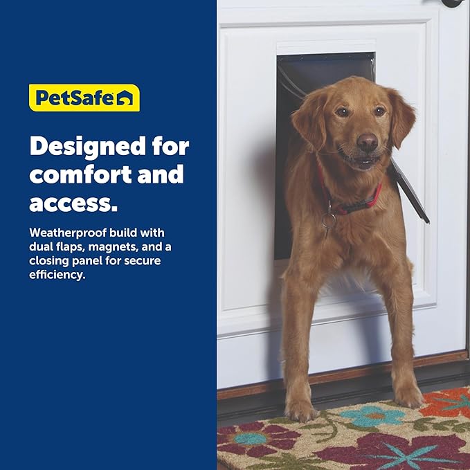 PetSafe Panel Pet Door Insert - Easy Installation - Dual Flap Design for Weather Protection - Paintable Frame for Custom Look