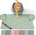 Cat Litter Mat Large Trapping Mat Premium Silicone Rubber 23.5x16 Sage Green, Waterproof and BPA Free Kitty Litter Box Mat, Easy to Clean and Keeps the Floor Tidy