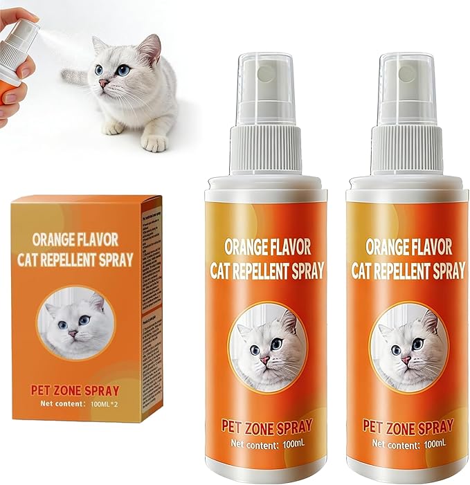 Cat Deterrent Spray Protect Furniture, Sofas, Carpets Cat Repellent Indoor and Outdoor (2pcs)