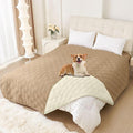 hyha Waterproof Dog Blanket, Reversible Pet Bed Blanket, Soft Sofa Couch Cover for Dogs Washable, Waterproof Pet Couch Covers for Sofa Puppy Cats Furniture Protector(82"x120", Camel/Beige)