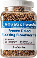 Aquatic Foods Inc. Bloodworms, Grade A Freeze Dried Bloodworms for All Tropical Fish, Cichlids, Discus, Tetras, Goldfish, Bettas, Angel Fish, Marine Fish... 2oz Small Jar