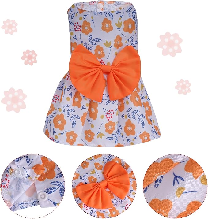 choyaxo Floral Dog Dress Cute Dog Skirt Pet Dress Summer Pet Clothes for Puppy Small Cats
