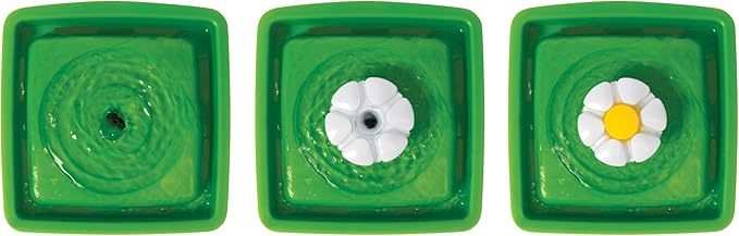 Catit 2.0 Mini Flower Drinking Fountain – Cat Water Fountain with Triple Filter and Ergonomic Drinking Options,Green