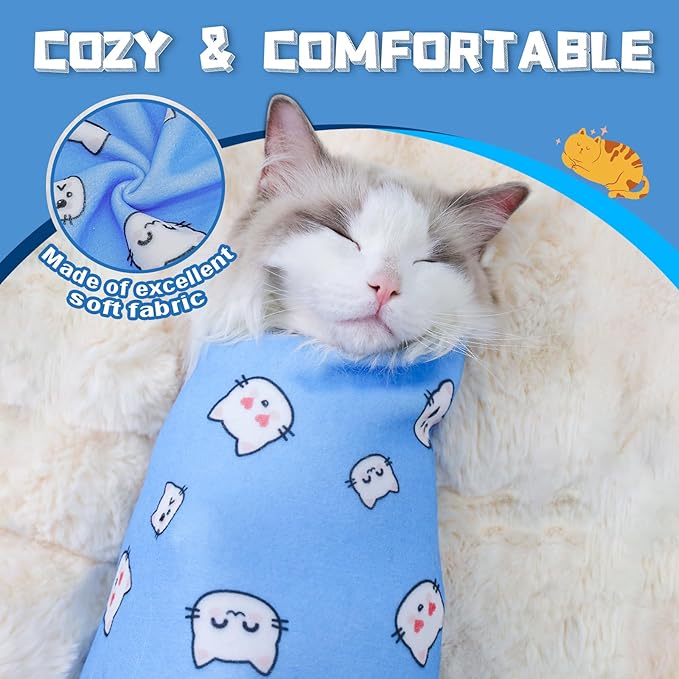 Supet Cat Wrap for Cutting Nails, 2026 Self-Adherent Cat Grooming Wrap, Anti-Escape Calming Cat Swaddle Wrap for Medicine, Nail Clipping, Teeth Brushing, Ear Cleaning