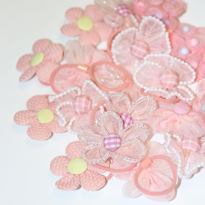 20pcs Dog Hair Bow Bowknot, Dog Bows Cute, Puppy Hair Bows Mix Styles Pet Grooming Rubber Bands Dogs Hair Accessories Handmade Hair Bows for Yorkie Puppy Dogs Flower Orange