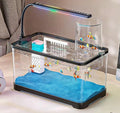 Negative Pressure Aquarium Fish Tank Kit, 3 Gallon Betta Fish Tank Starter Kit with Light and Filter, Blue Sand, Perfect for Small Fish, Shrimp, or Beta
