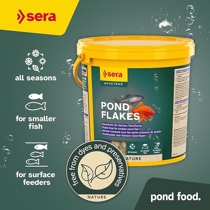 sera 1 Piece Pond Flakes Fish Food, 1.3 lb/3800 ml