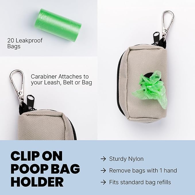 MalsiPree Complete Dog Walking Set - 9.8ft Retractable Leash Set with 20 Poop Bag and Dispenser, Leakproof Dog Water Bottle 12oz & Flashlight - Essential Walking Accessory for Small to Medium Dogs
