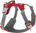 No Pull Dog Harness – Adjustable Reflective Nylon Vest for Small Medium Large Dogs, Escape Proof Training Harness with Leather Control Handle, Lightweight Aluminum Hardware (Red, XL)