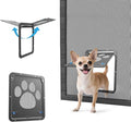 PETLESO Small Dog Door for Screen Door, Cat Door 8"×10" Magnetic Flap Self-Closing, Pet Screen Door for Sliding Door, Puppy Doggy and Cat Door Built in Screen, Lockable, Black S