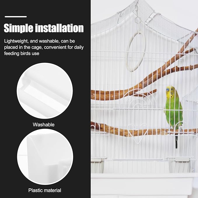 PRETYZOOM Wear-Resistant Plastic Automatic Bird Feeder with Perch 4pcs Set Multi-Function Pigeon and Parrot Cage Feeder Household Bird Watering Supply