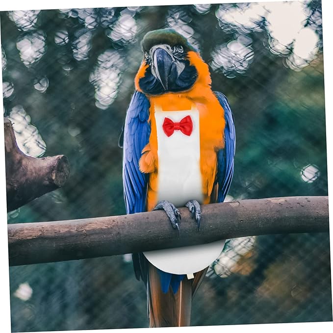 Yardwe Bird Diaper for Parrots and Birds and Breathable Reusable Diaper Suit for Outdoor Activities Cute Bow Design