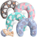 Sweetude 4 Pcs Pillows for Cats Puppy Bed Fluffy Pet Calming Soft Gifts Half Donut U Shaped Pet Neck Pillow Training Joint Relief Cervical Protection(Heart,Medium)
