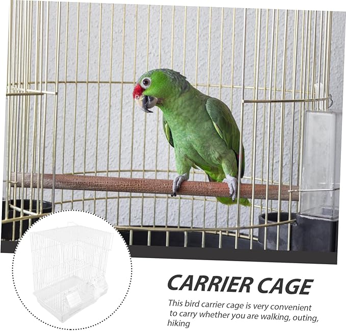 Happyyami Metal Bird Carrier Cage Portable Parrot Travel Cage for Pearl Jade Finches Painted Eyebrow Birds with Breathable Wire Structure Stylish Home Decor