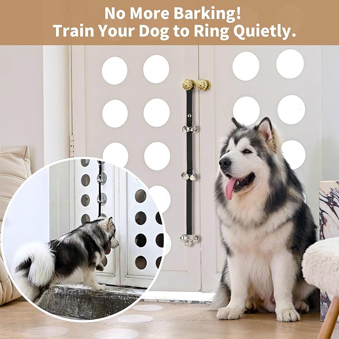 Upgraded Puppy Bells Dog Doorbells for Door Knob/Potty Training/Go Outside-Dog Bells for Puppies Dogs Doggy Doggie Pooch Pet Cat for Dog Lovers-Premium Quality-3 Snaps for Length Adjustment